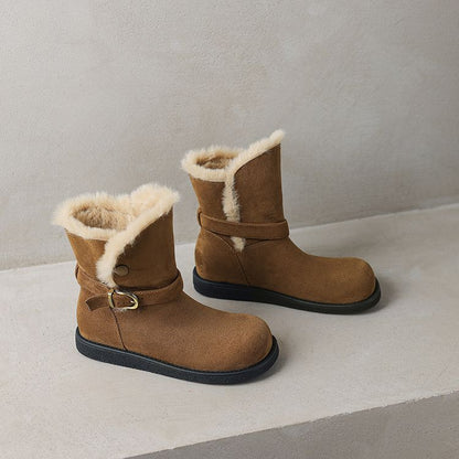 Padded Fashion Snow Boots - Brown