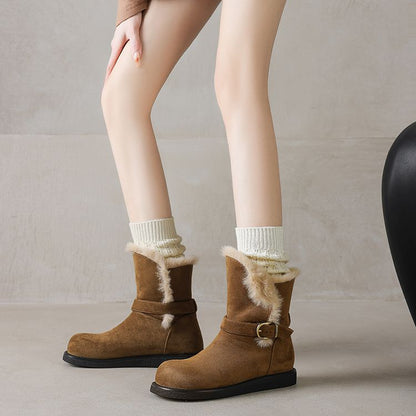 Padded Fashion Snow Boots - Brown