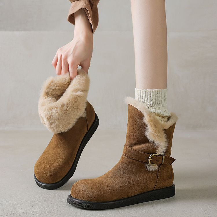 Padded Fashion Snow Boots - Brown