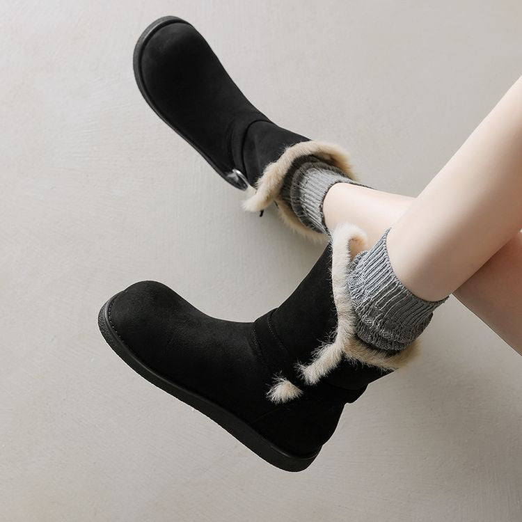 Padded Fashion Snow Boots - Black