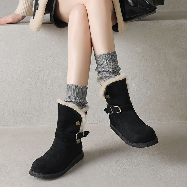 Padded Fashion Snow Boots - Black