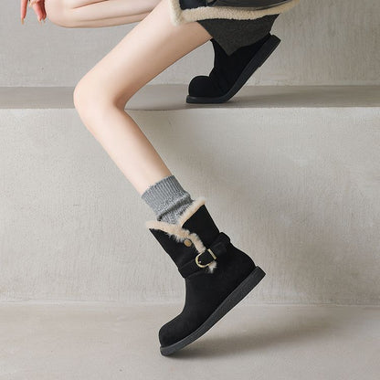 Padded Fashion Snow Boots - Black