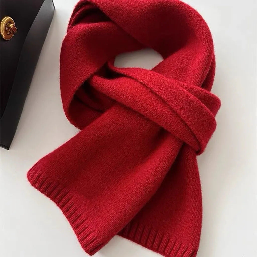 Cashmere-Wool Blend Scarf - red