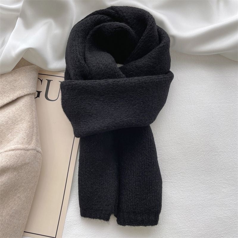 Cashmere-Wool Blend Scarf - Black