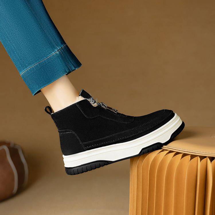 Warm Fleece-Lined Winter Boots -Black