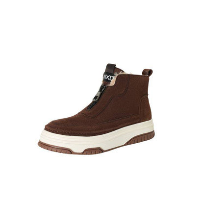 Warm Fleece-Lined Winter Boots - Brown