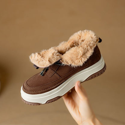 Warm Fleece-Lined Winter Boots - Brown