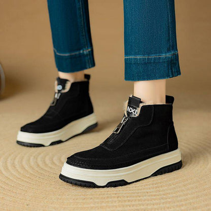 Warm Fleece-Lined Winter Boots -Black