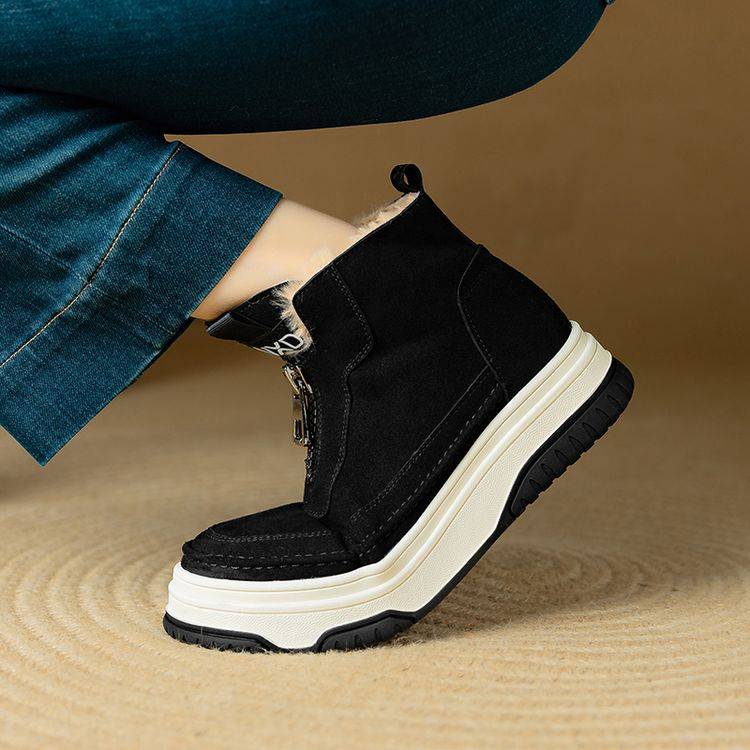 Warm Fleece-Lined Winter Boots -Black