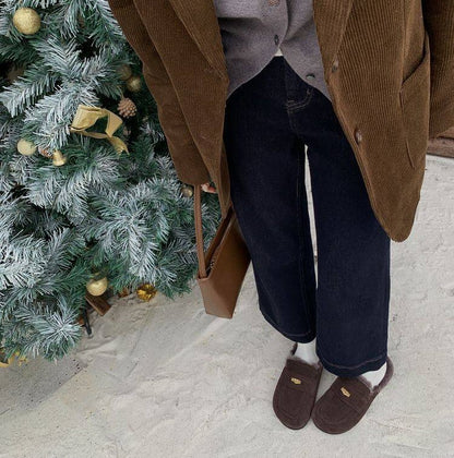 Gemütliche Slip-On-Loafer aus Wildleder mit weichem Futter - Braun