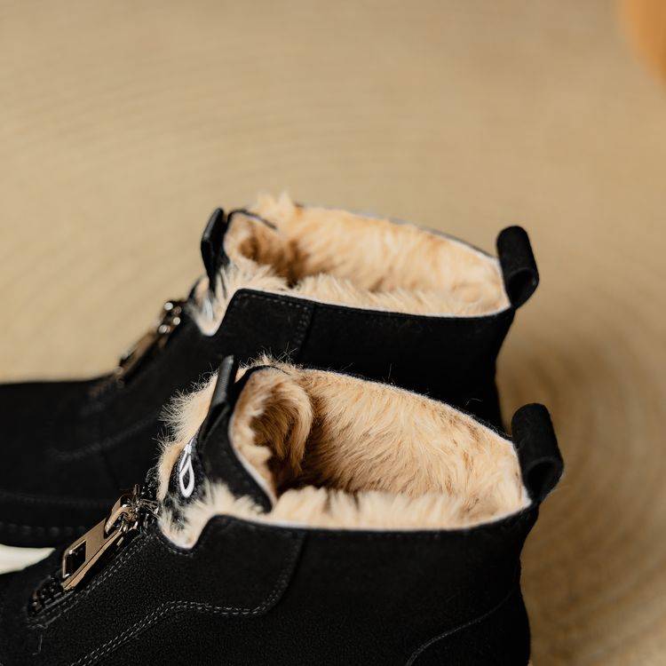 Warm Fleece-Lined Winter Boots -Black