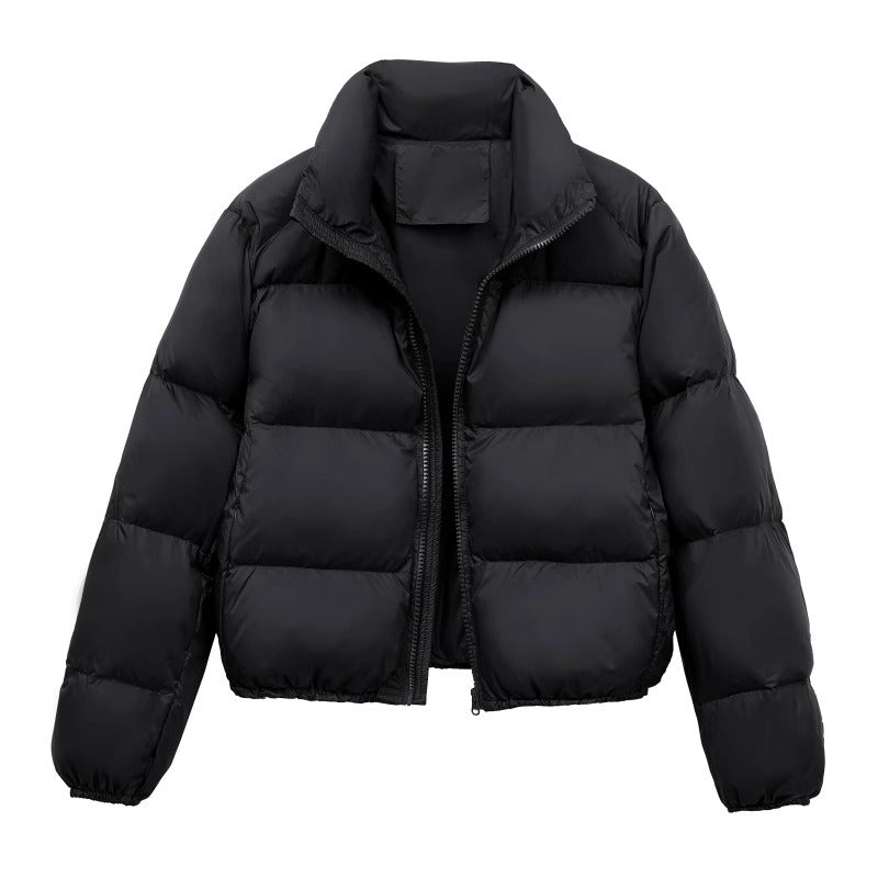 Detachable Sleeve Hooded Puffer Jacket - Black