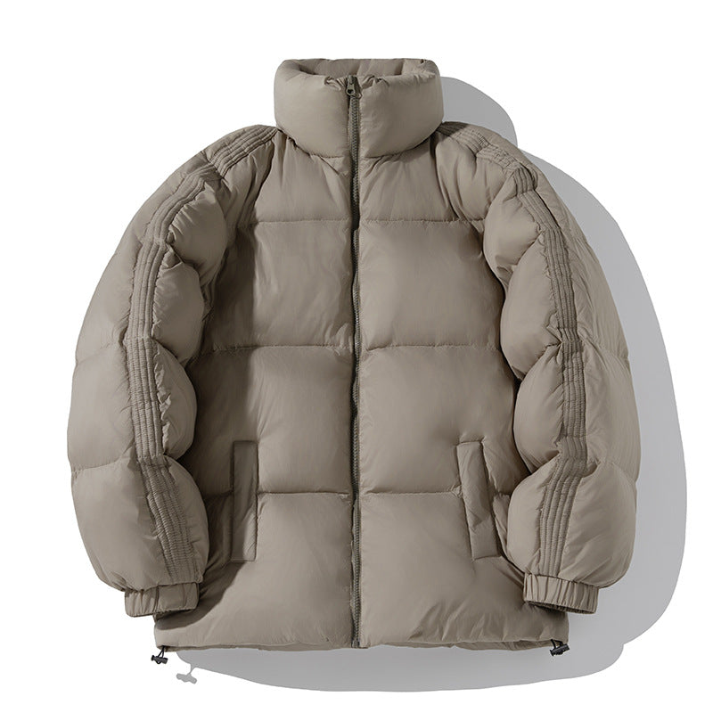 Puffer Jacket with Classic Check Lining - Brown